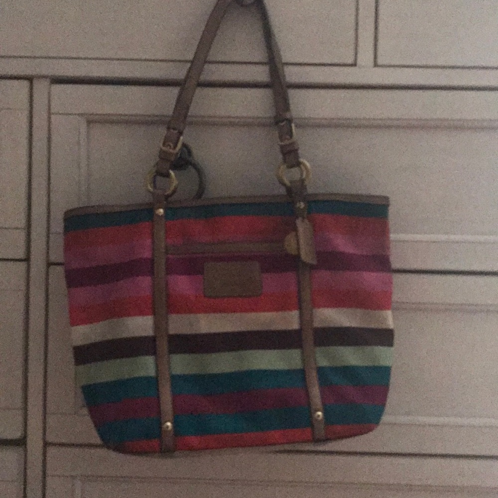 Authetic Multi-color Coach handbag